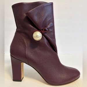 Jimmy Choo Bethanie Booties Size 40 Burgundy